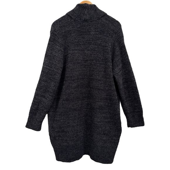 Barefoot Dreams CozyChic Cardigan Size L Open Front Soft Knit Heather Black - Picture 5 of 9